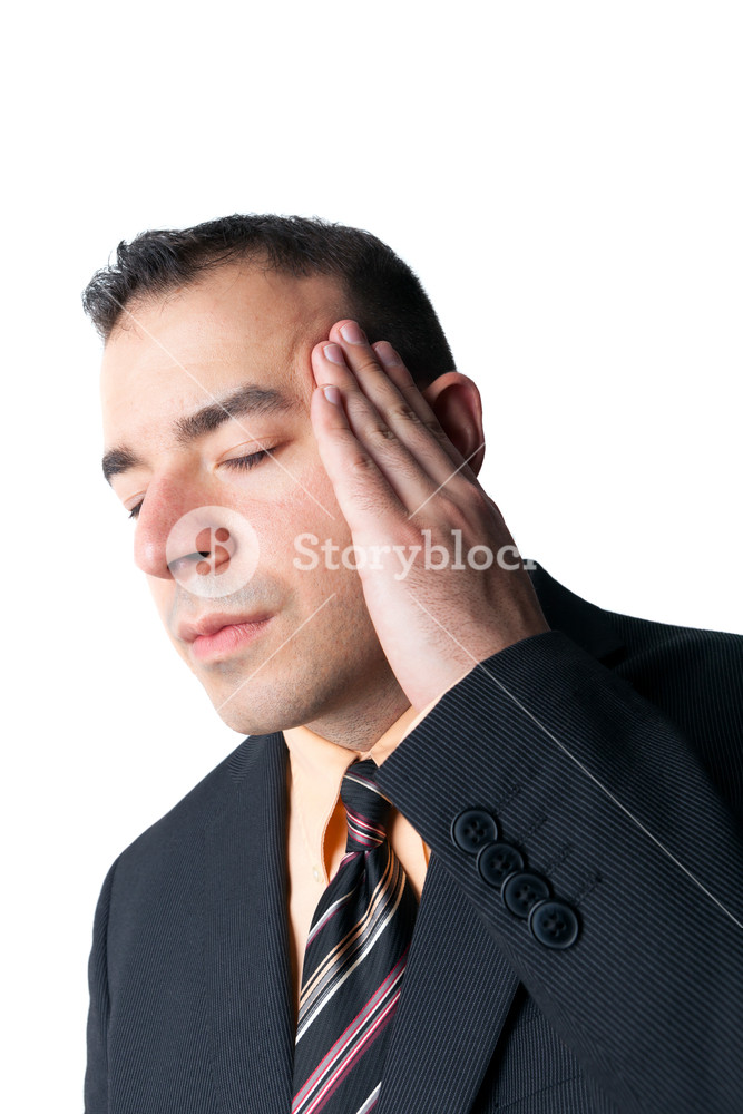 Stressed Out Business Man Isolated Over A White Background Worried