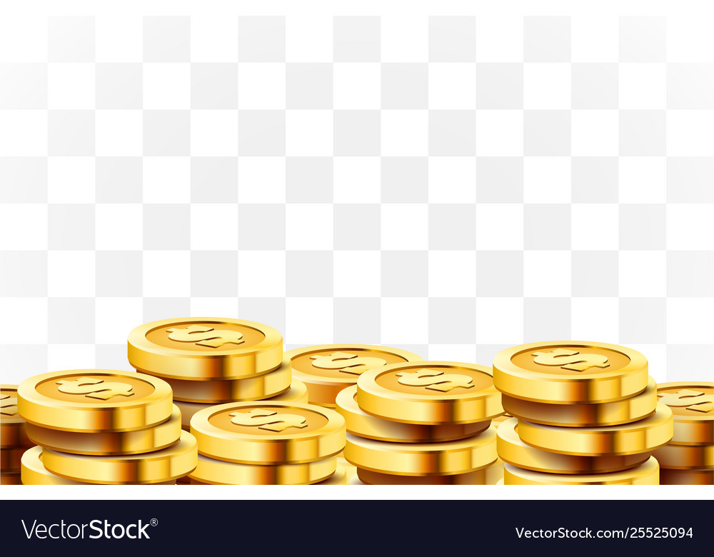 A Lot Coins On Transparent Background Jackpot Vector Image