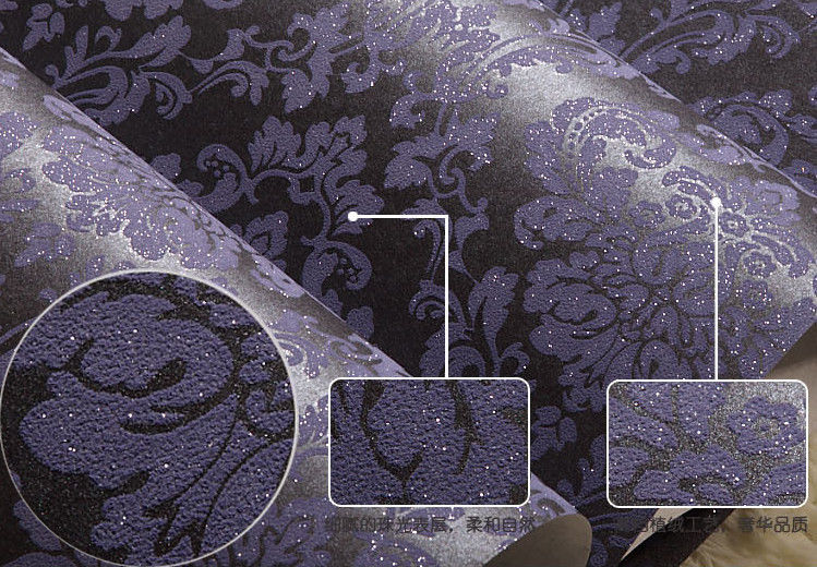 Dark Purple Damask Embossed Textured Background Wallpaper Wall Paper