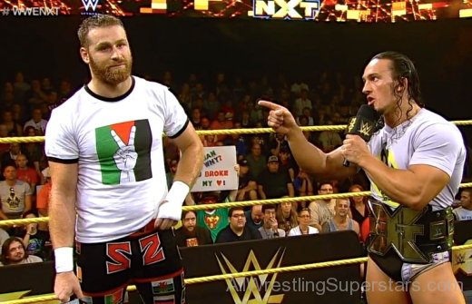 Sami Zayn And Adrian Neville In Ring