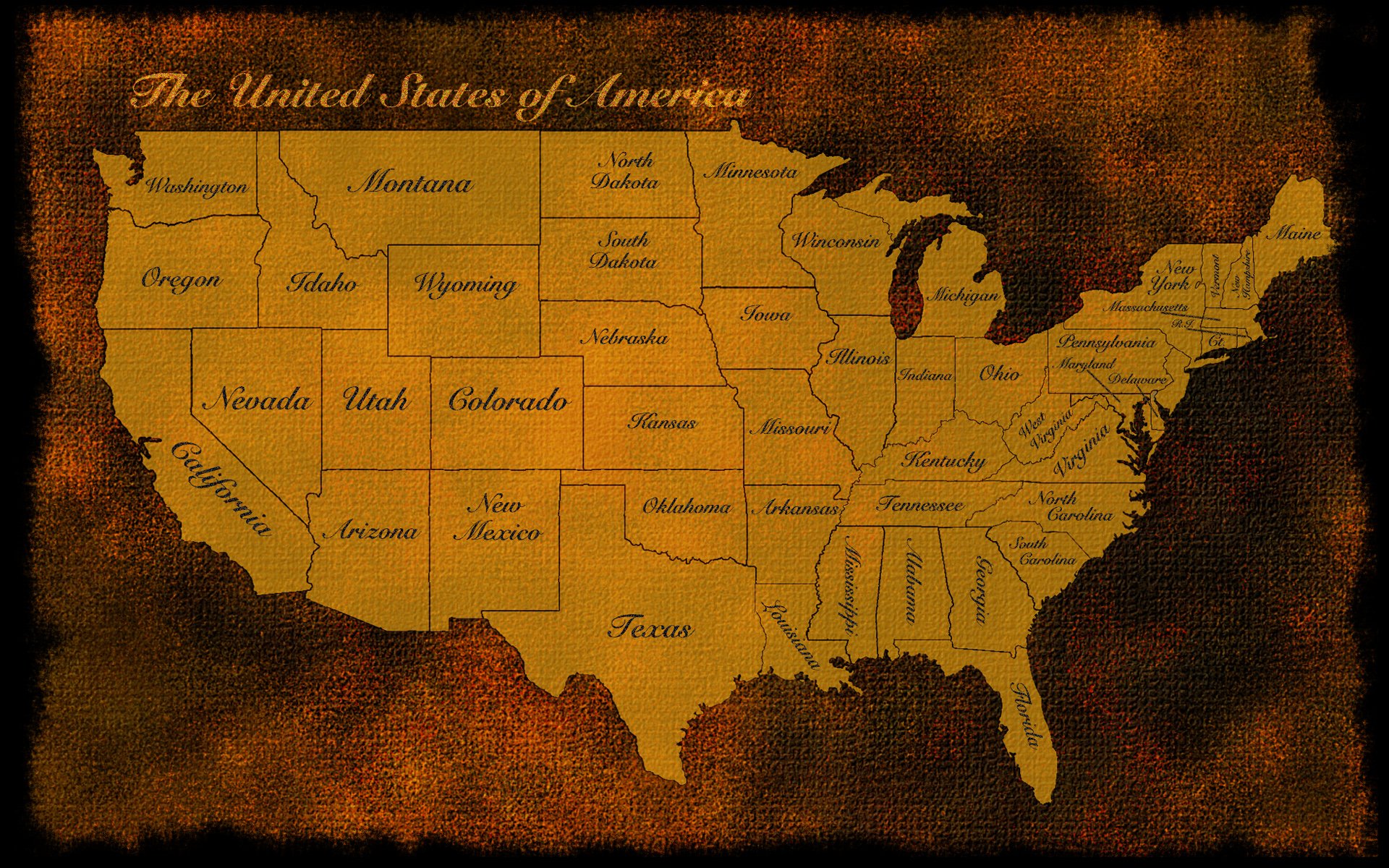Usa Us Map America Old Rustic States Patriotic Wallpaper