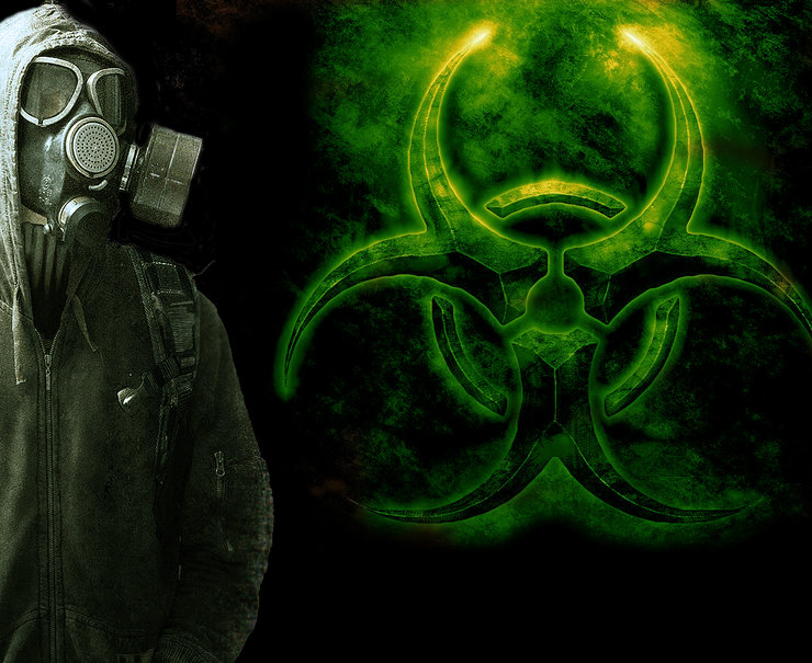 Green Toxic Gas Mask Wallpaper