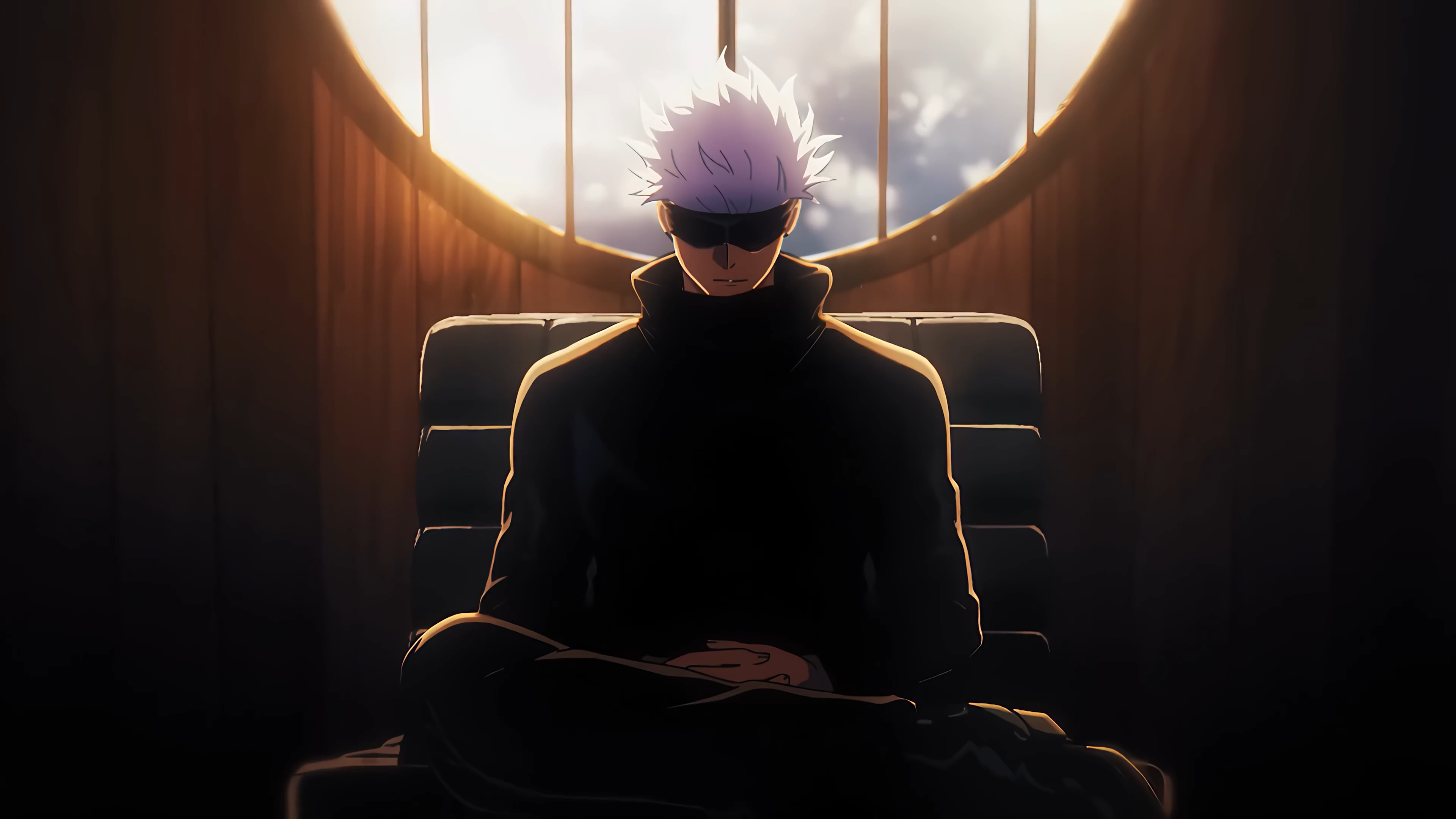 Gojo Satoru in a meditative pose, from Jujutsu Kaisen