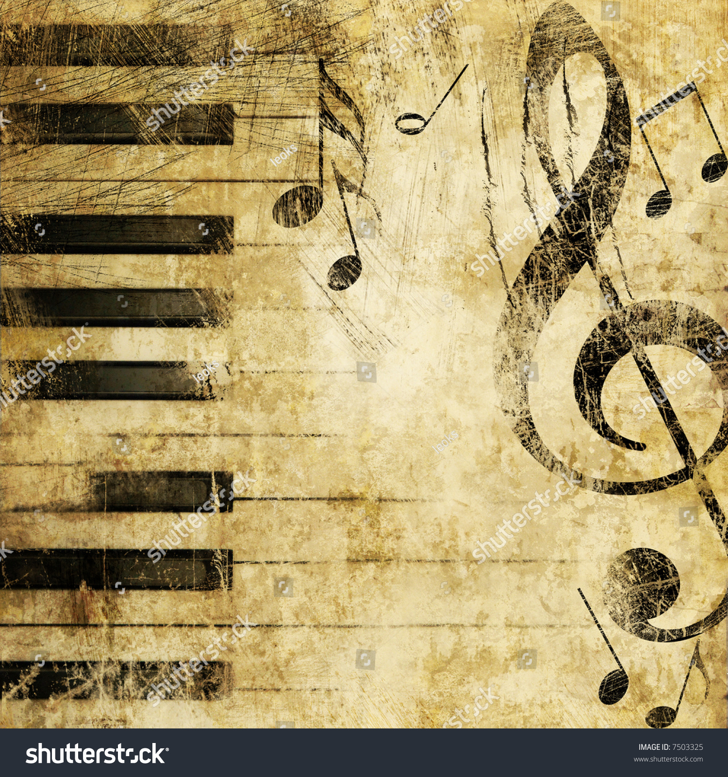 Grunge Musical Background Stock Illustration