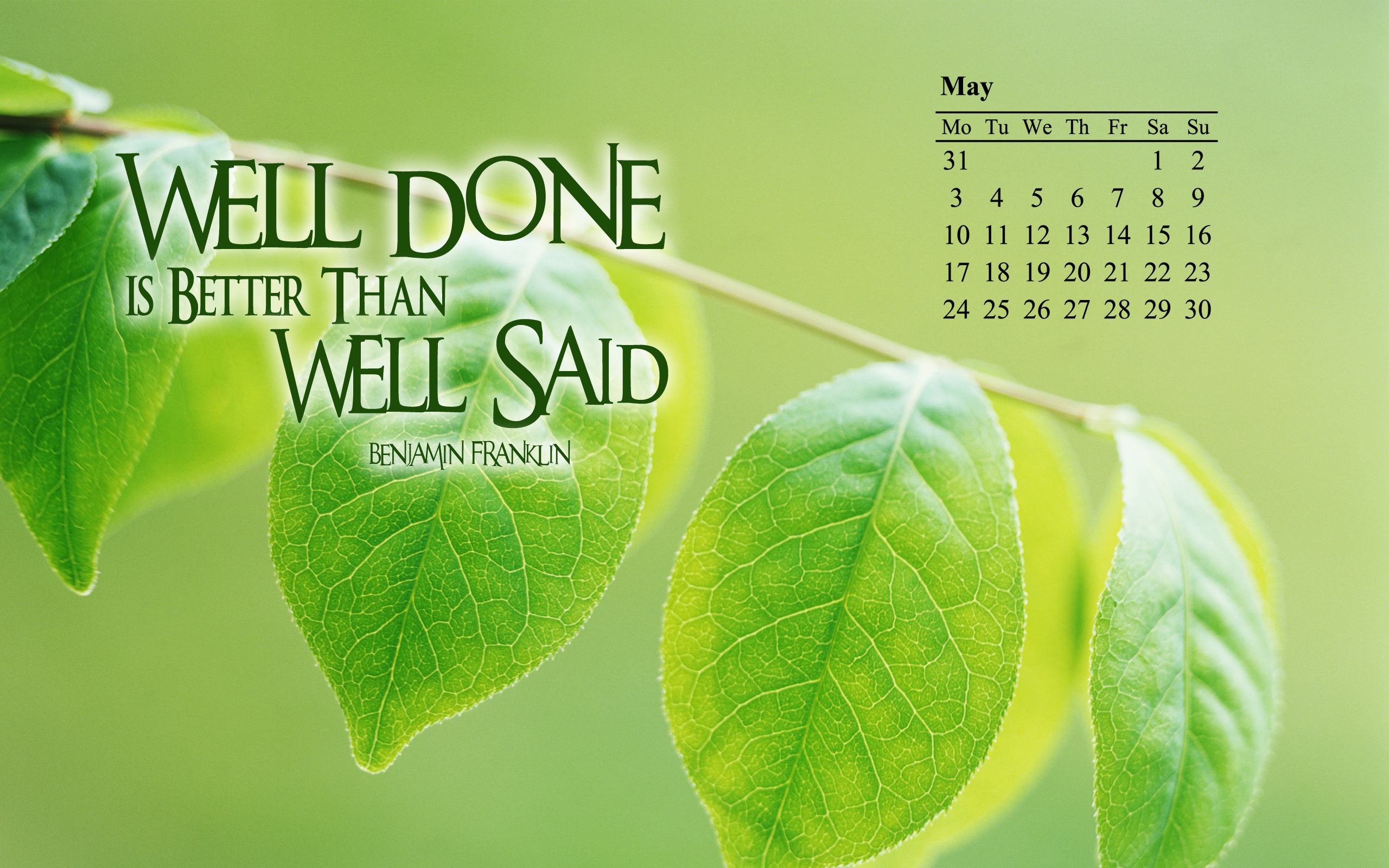 May Calendar Desktop Wallpaper