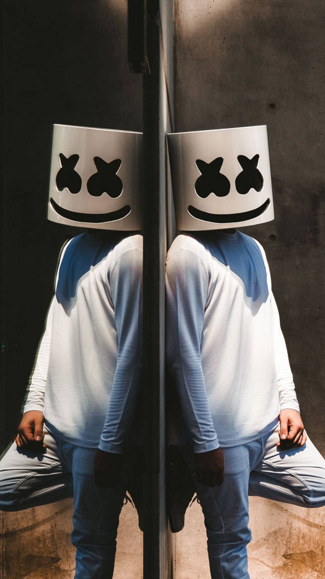 Mirrored Marshmello HD iPhone Wallpaper