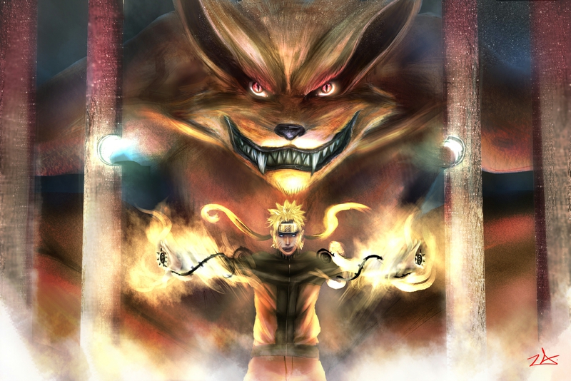 Creature Kyuubi Nine Tailed Fox Anime Naruto HD Desktop Wallpaper