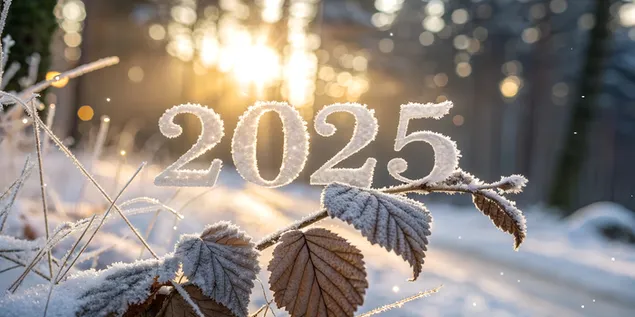 Frosted Leaves With Ice Crystals Forming Illuminated By Golden Wallpaper