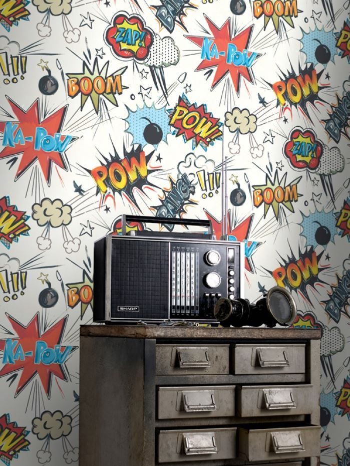 Kids Bedroom Wallpaper Kapow Comic Strip Home Wall Paper Childrens