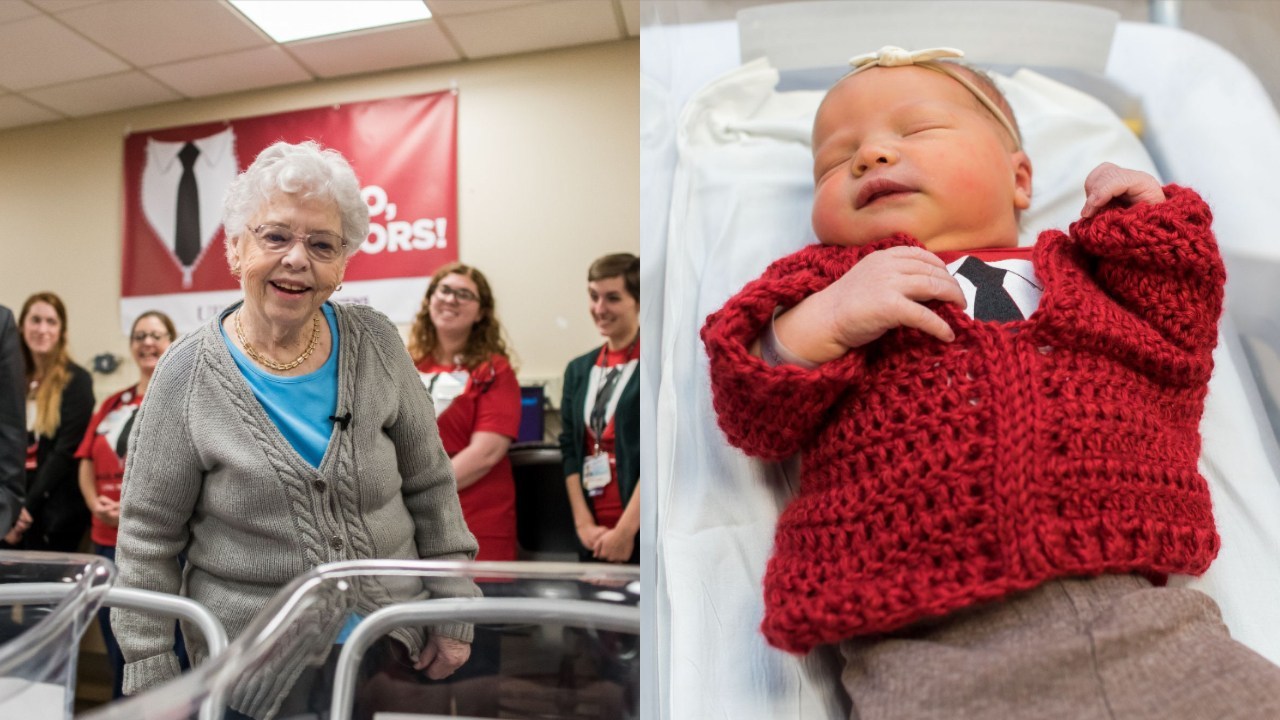 Hospital Surprises Mrs Rogers With Babies In Cardigans On World
