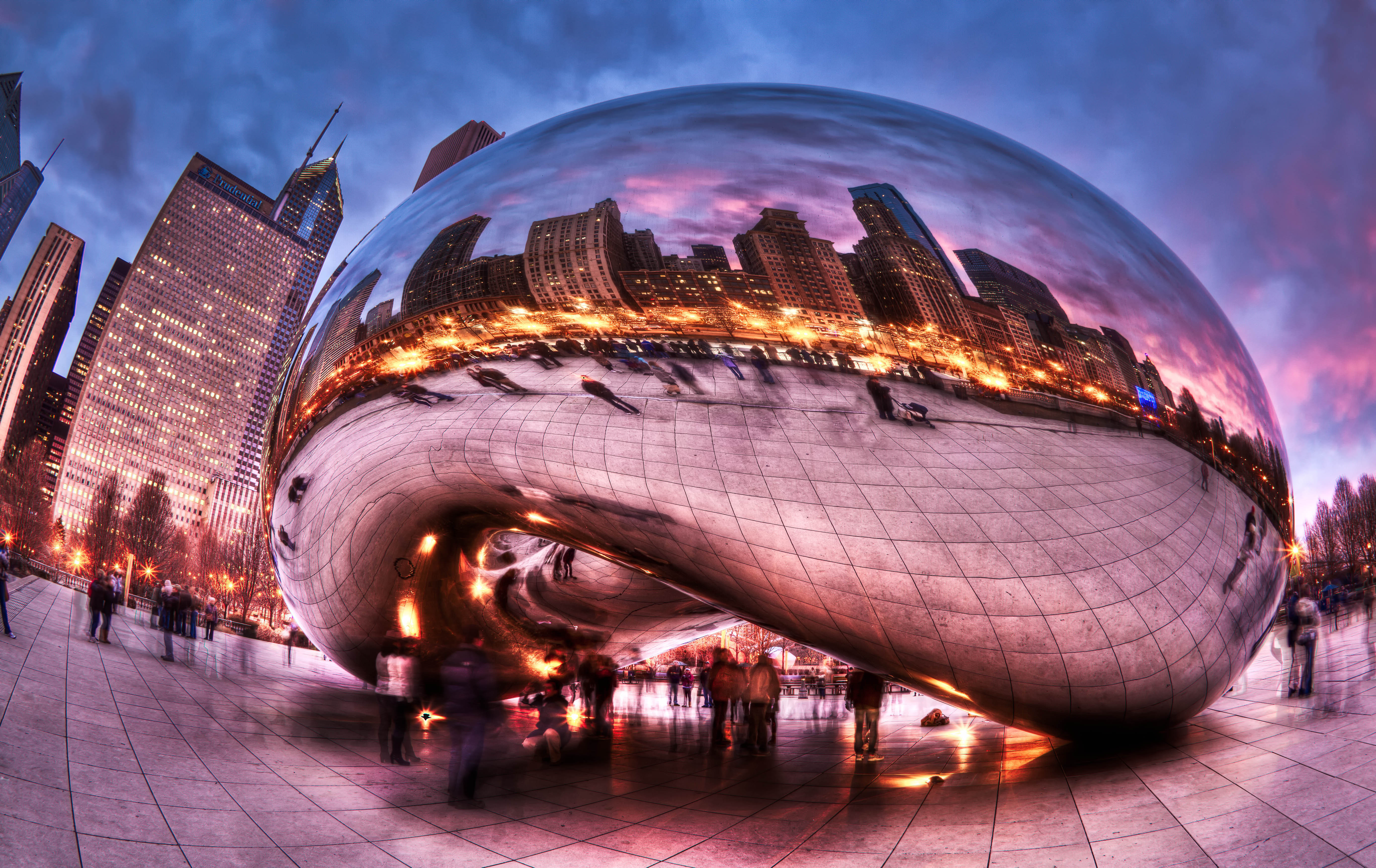 4k Wallpaper City Clouds HDr People Chicago Exposure