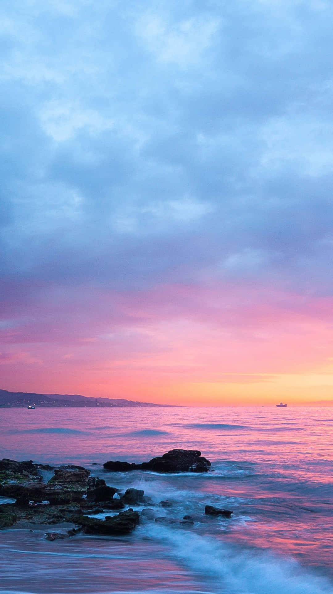 Pink Beach Sunset Wallpaper