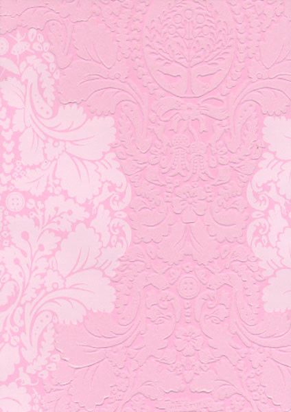Pip Light Pink Flock Damask Wallpaper Eclectic Houston By