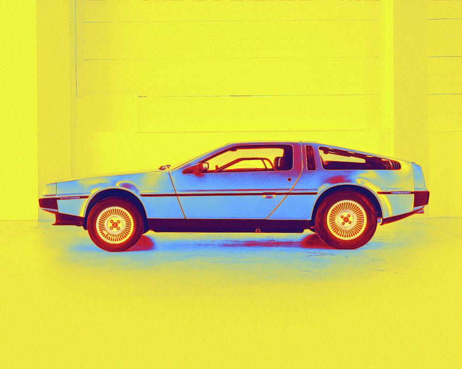 Free download DeLorean DMC Neon Colored Digital Art by Celestial ...