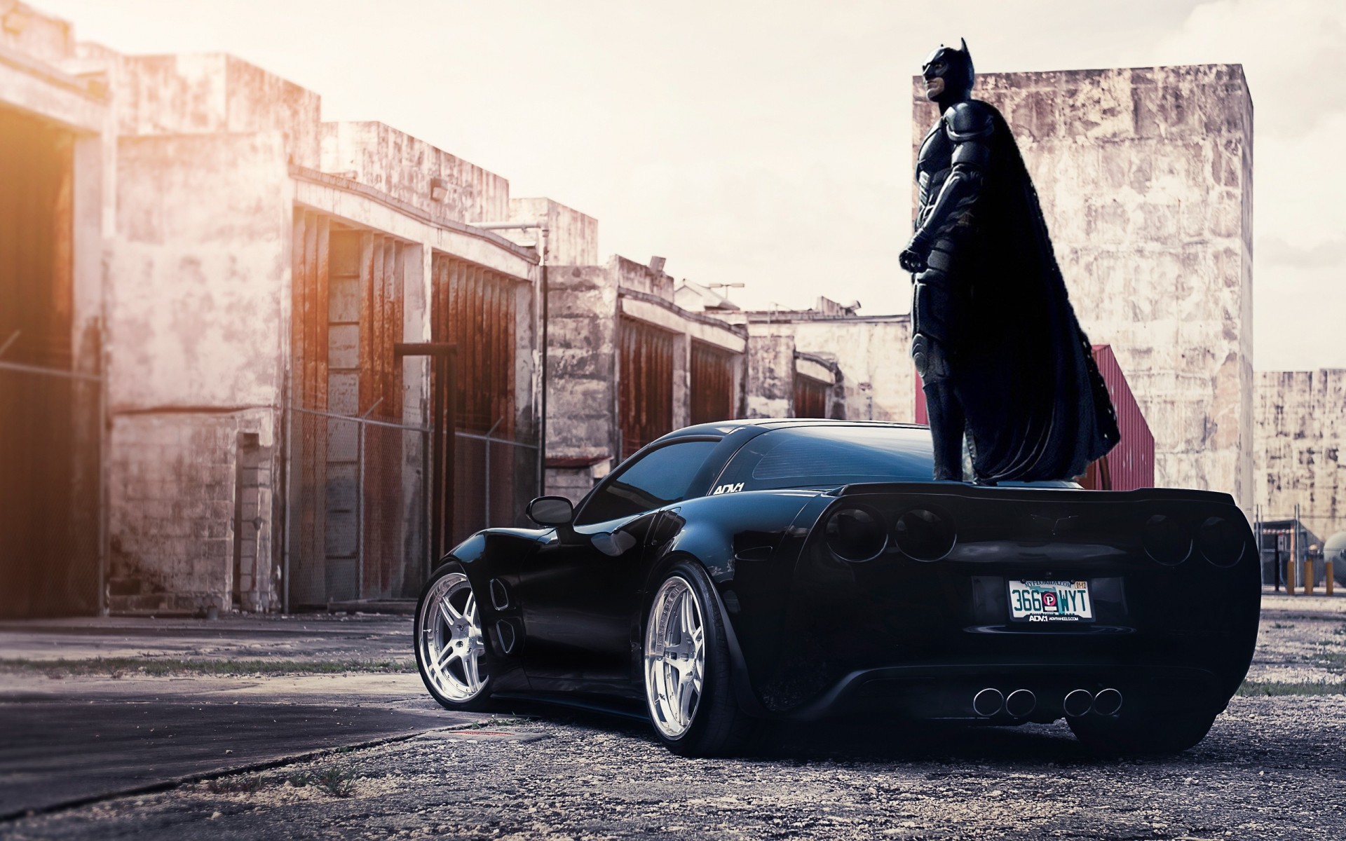 Batman On The Car Widescreen Wallpaper Wide