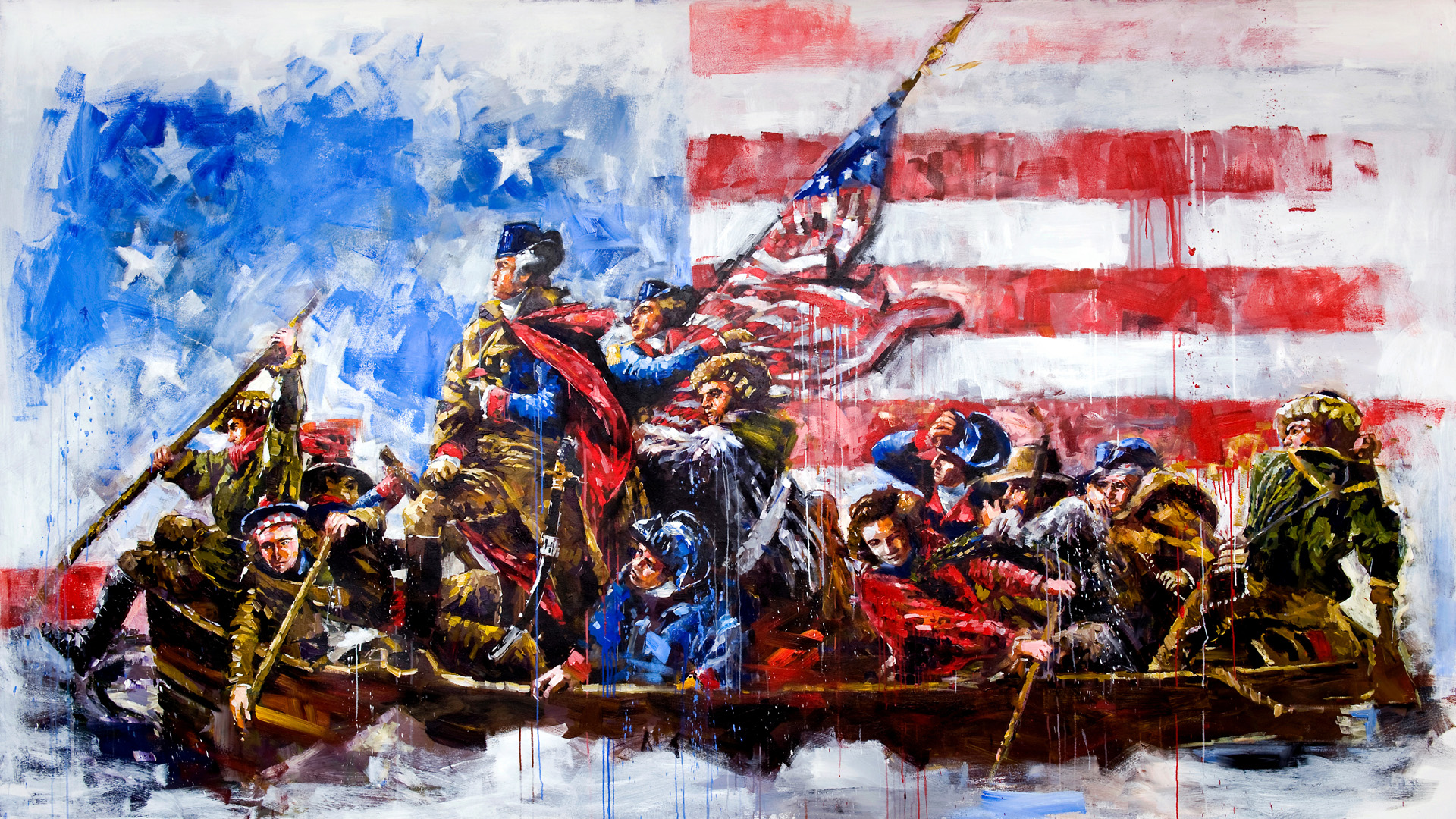 Washington Crossing The Delaware Painting 1080p Wallpaper