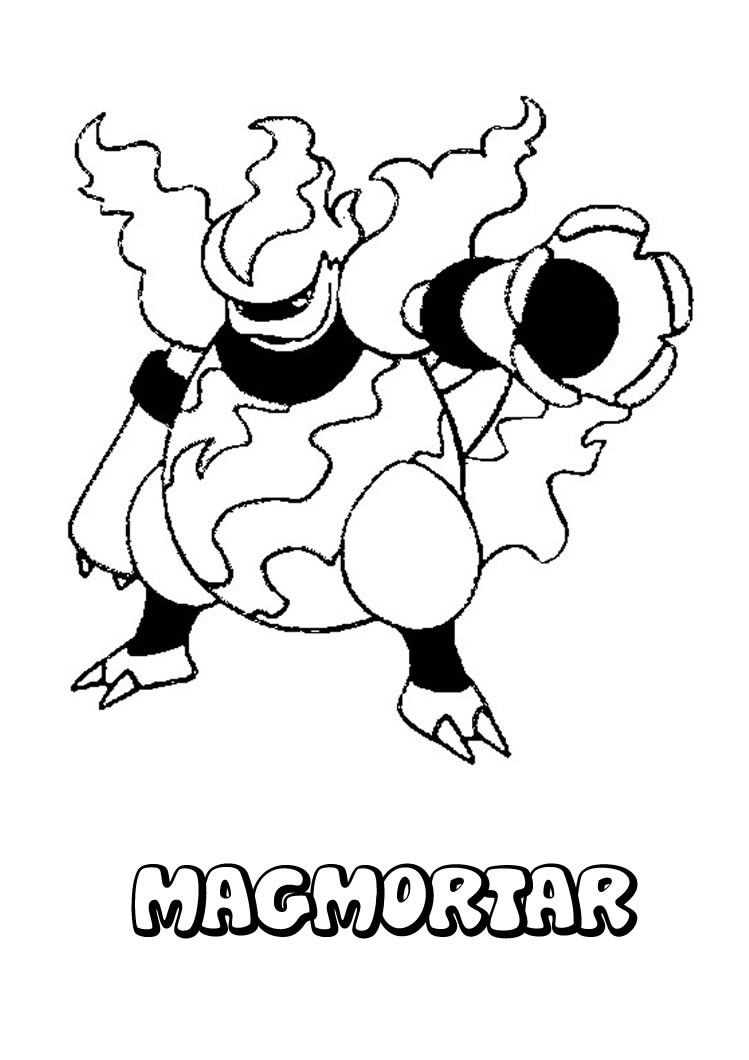 Magmortar Pokemon Coloring More Fire Sheets