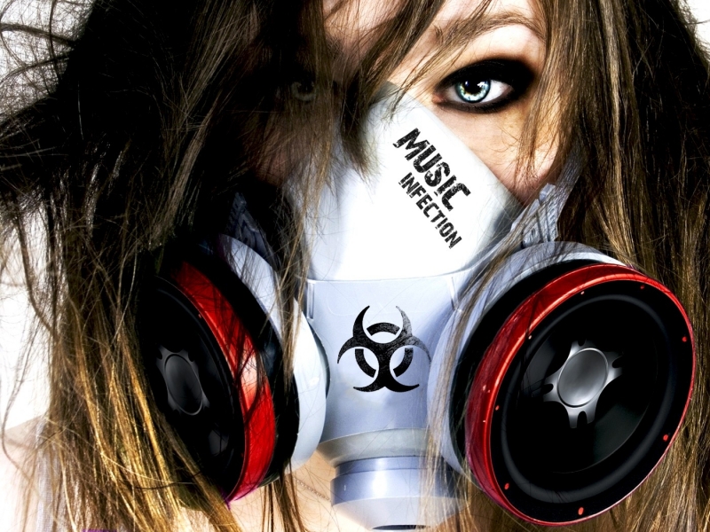 Music Speakers Gas Masks Infection Enkorr Wallpaper