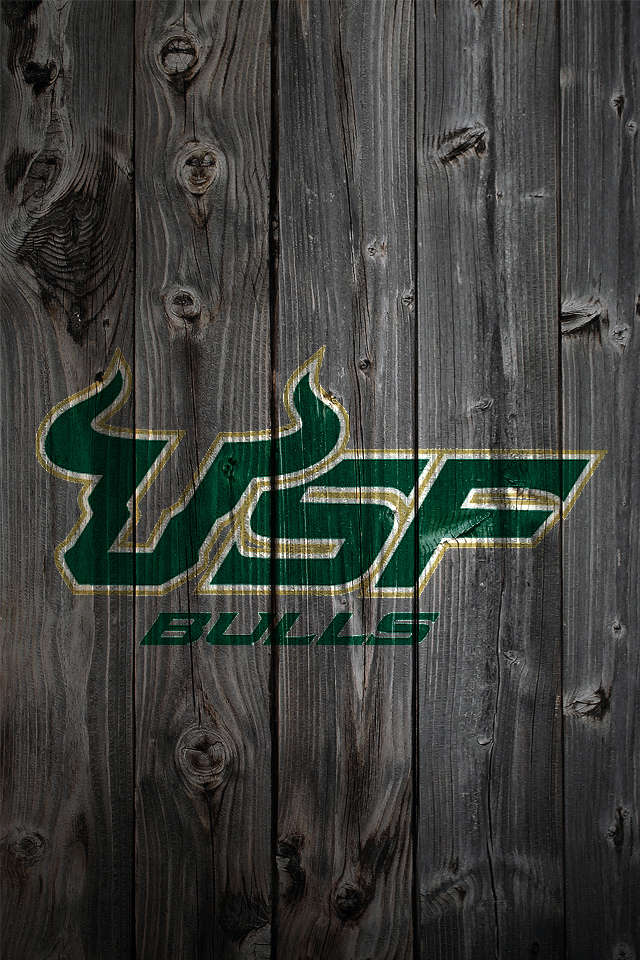South Florida Bulls Logo on Wood Background   iPhone 4 wallpaper