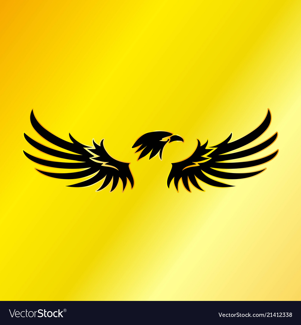 Black Eagle With Gold Background Royalty Vector Image