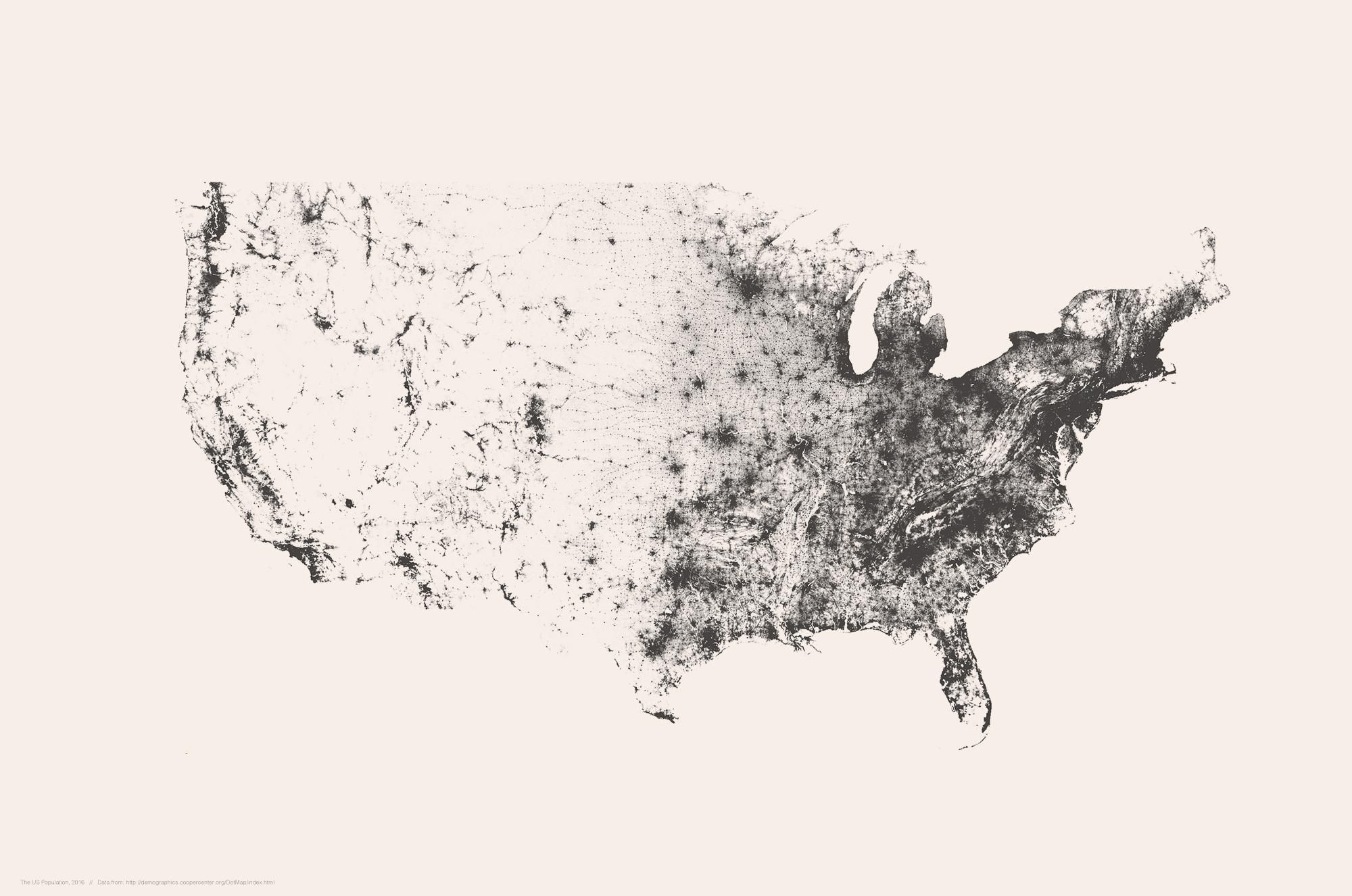 A Minimalist Desktop Wallpaper Of The Us Population Oc