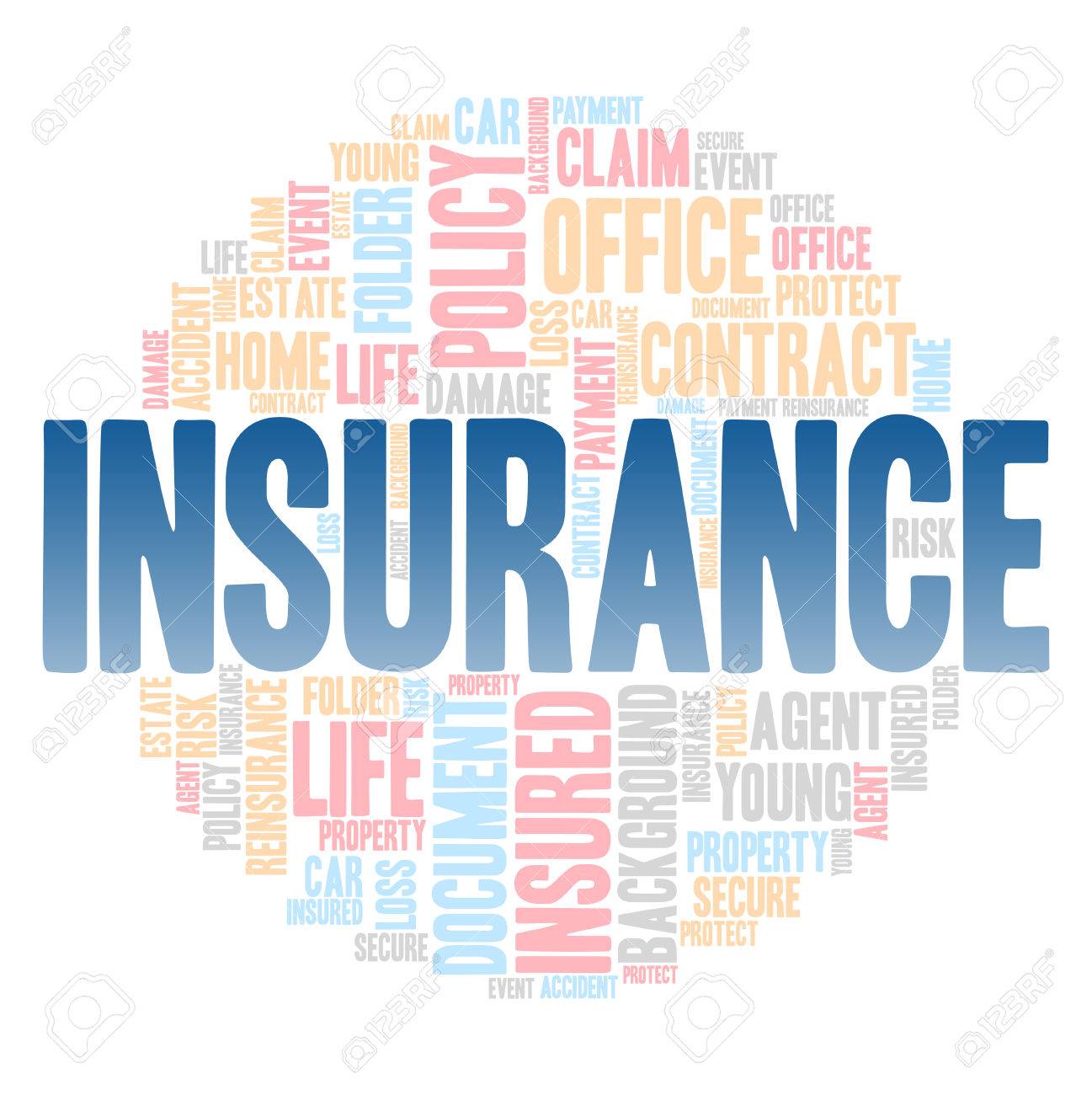 Insurance Word Cloud Art Background Royalty Cliparts