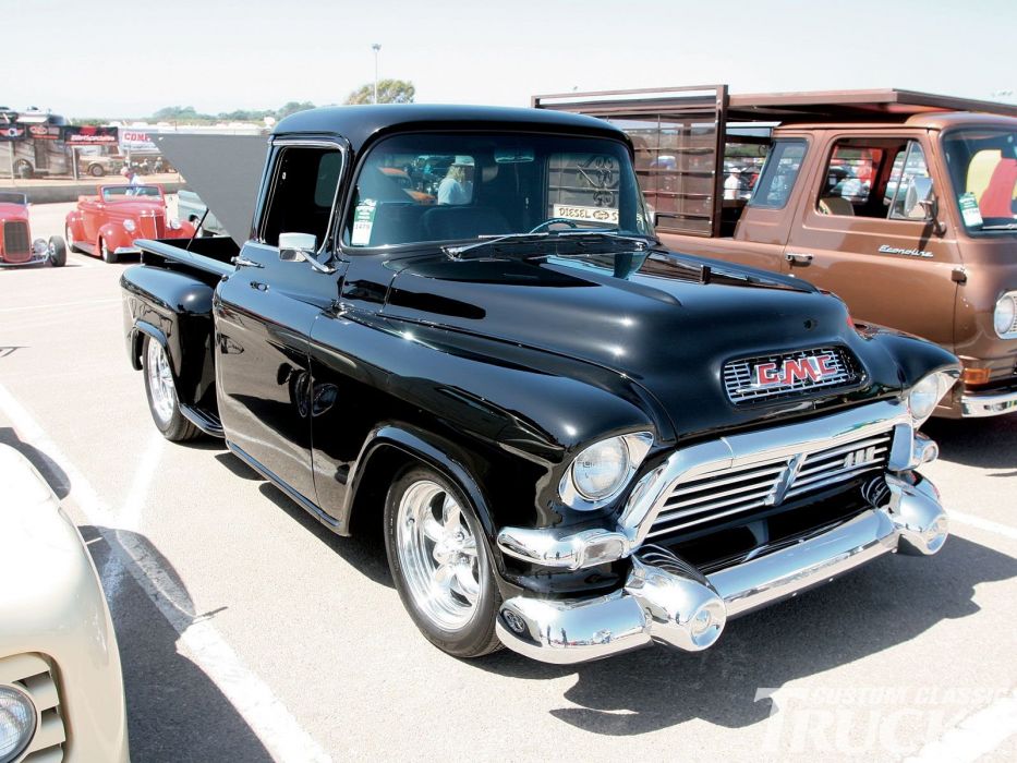 1955 GMC Pickup Hotrod Streetrod Hot Rod Street Black USA