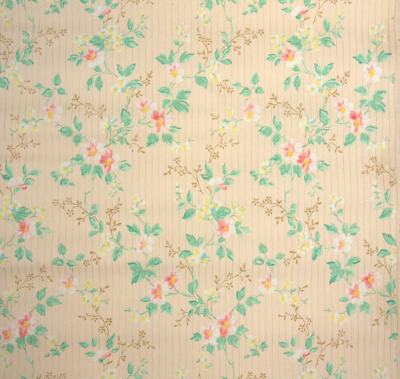 S Vintage Wallpaper Antique Floral With Pink Yellow