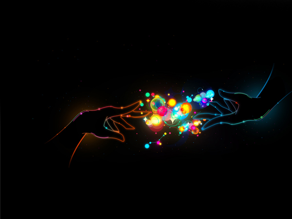 Full HD Wallpaper Abstract People Bubbles Hands Black
