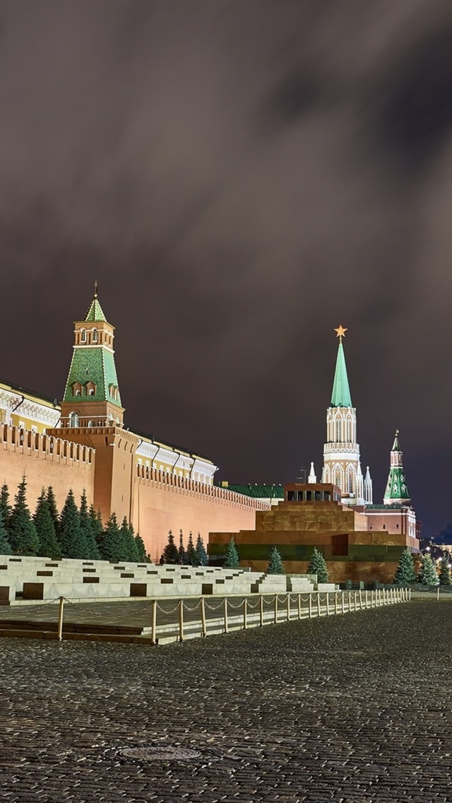 Wallpaper Red Square Moscow city night 1920x1200 HD Picture Image 640x1136