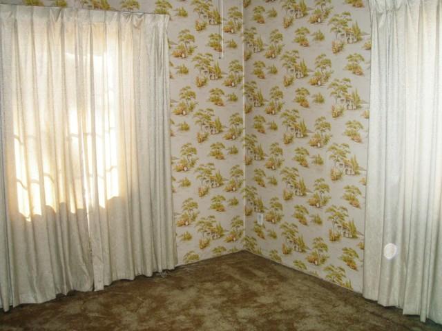 Old Vintage Yellow Ugly Wallpaper Pattern Phoenix Arizona Home House