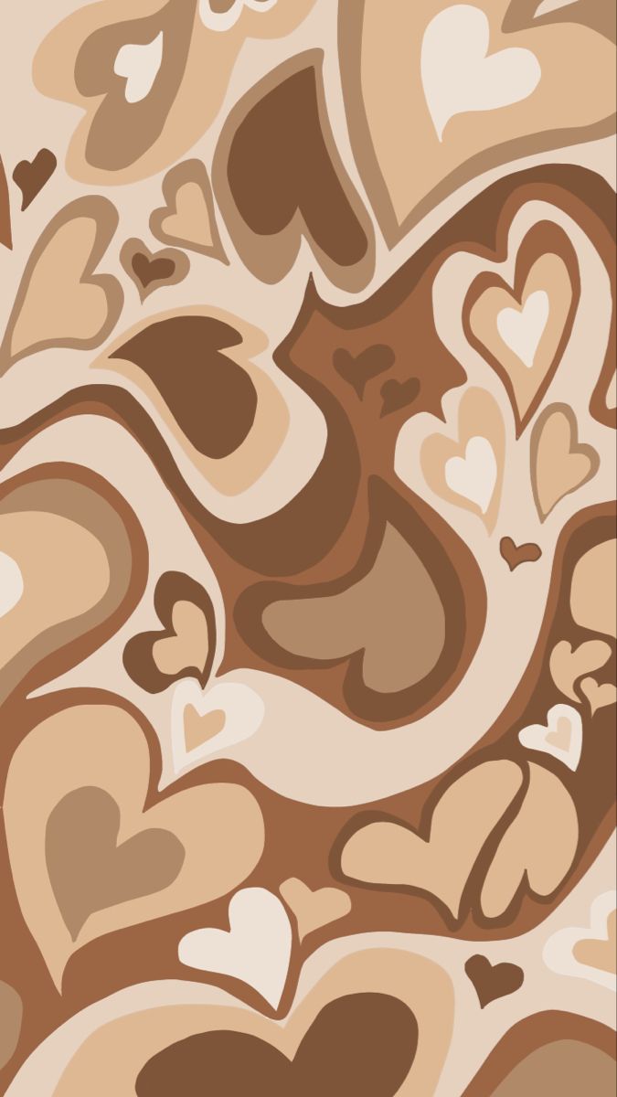 Brown Heart iPhone Wallpaper Color