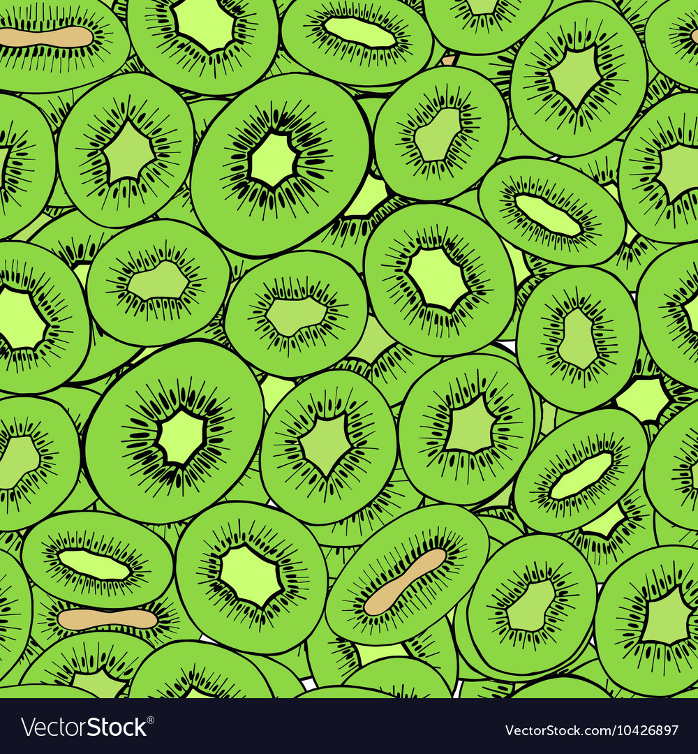 Kiwifruit Patterned Wallpaper Royalty Vector Image
