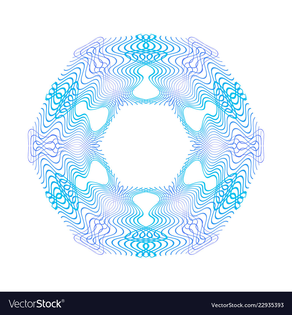 Blue Guilloche Rosette Or Spirograph Background Vector Image