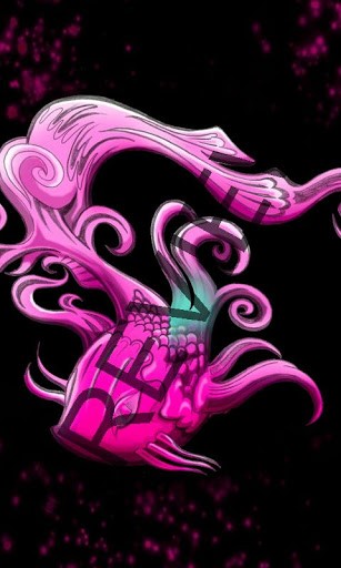 Neon Pink Fish Tattoo Android Background Wallpaper And Home Lock