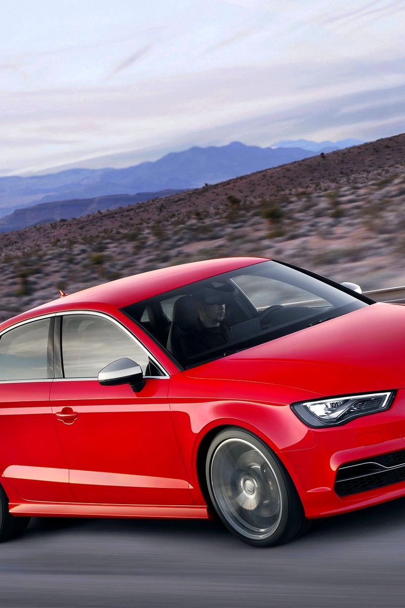 Wallpaper Audi S3 Red Side iPhone 4s