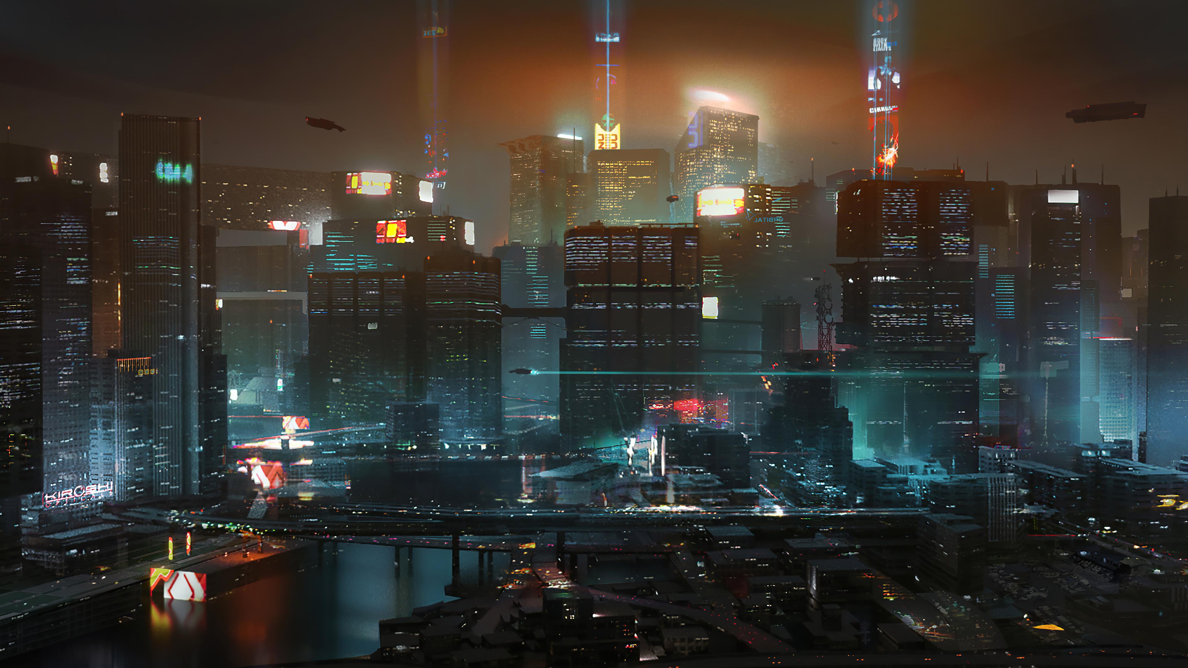 Cyberpunk Night City Concept Art 4k Wallpaper