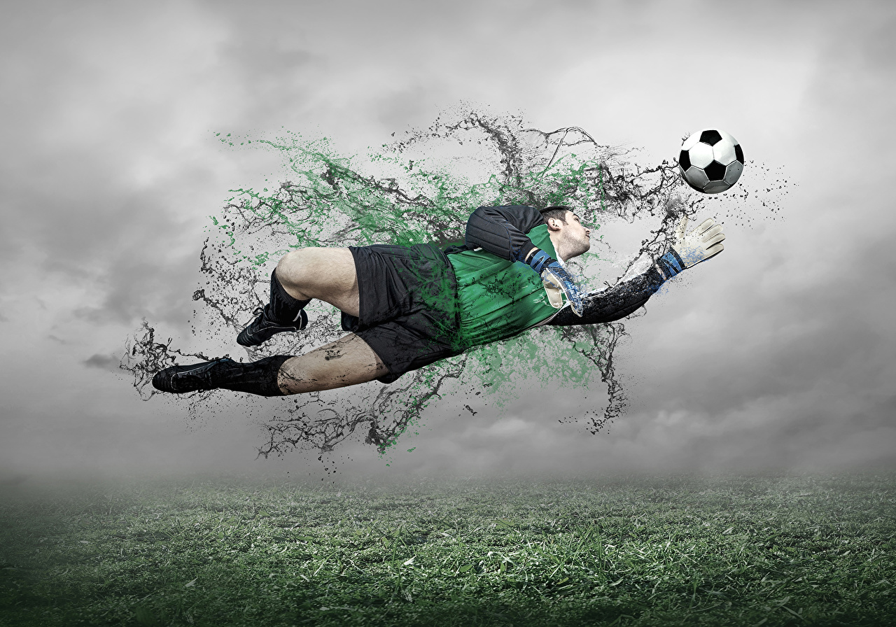Desktop Wallpaper Goalkeeper Football Sport Footbal Jump Ball