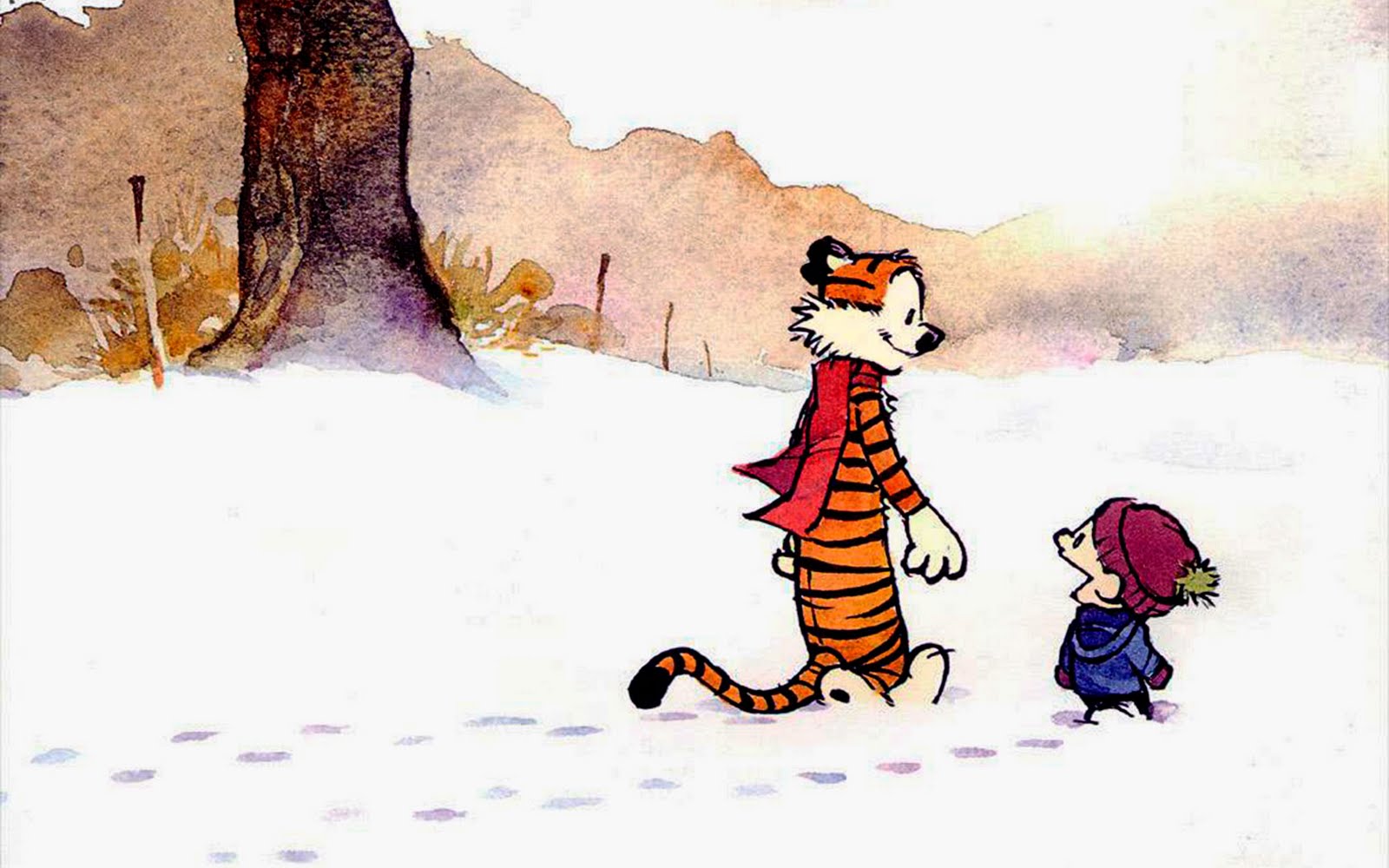 Calvin And Hobbes Cute Cartoon HD Wallpaper