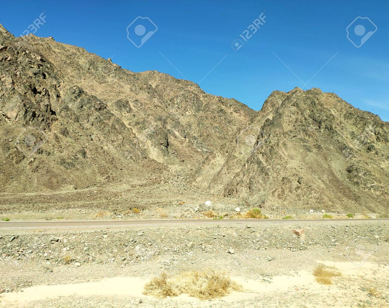 Sinai Desert Backgound With Mountains And Hills Landscape