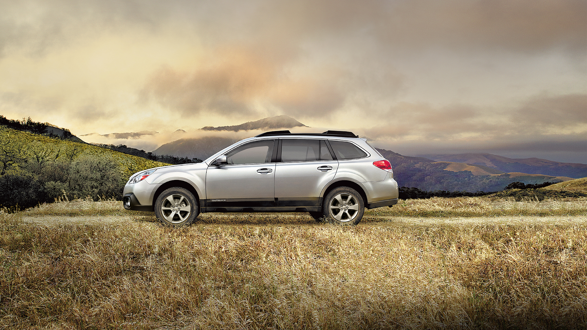 Subaru Outback Wallpaper Golden Hillside Overlook