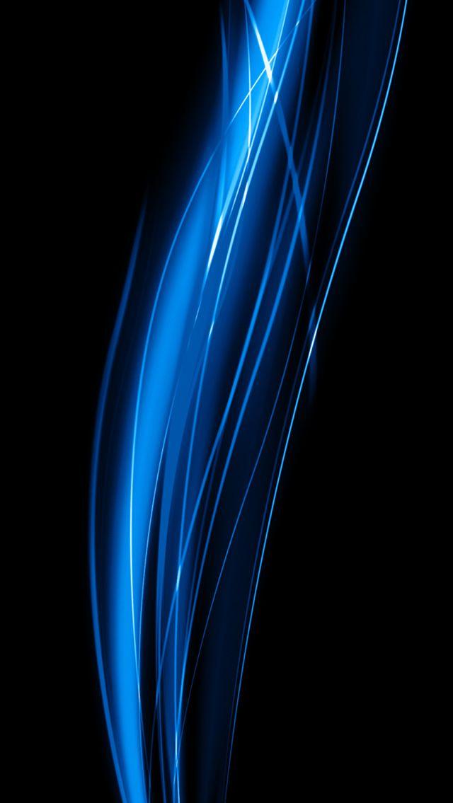 Abstract Blue Shiny Wave Swirl Dark Background iPhone 5s Wallpaper
