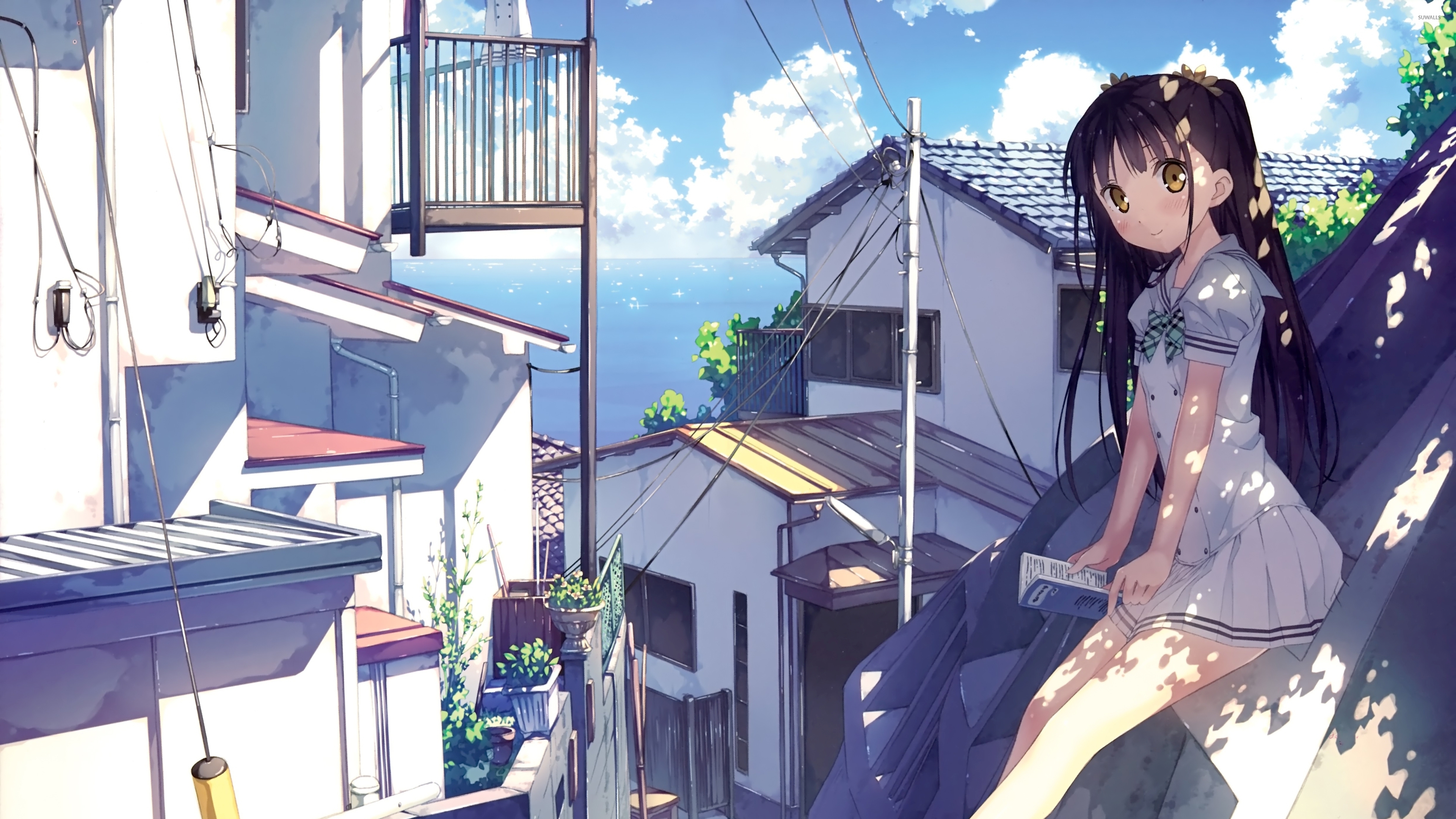 Anime Girl Reading A Book   3840x2160 Wallpaper   teahubio