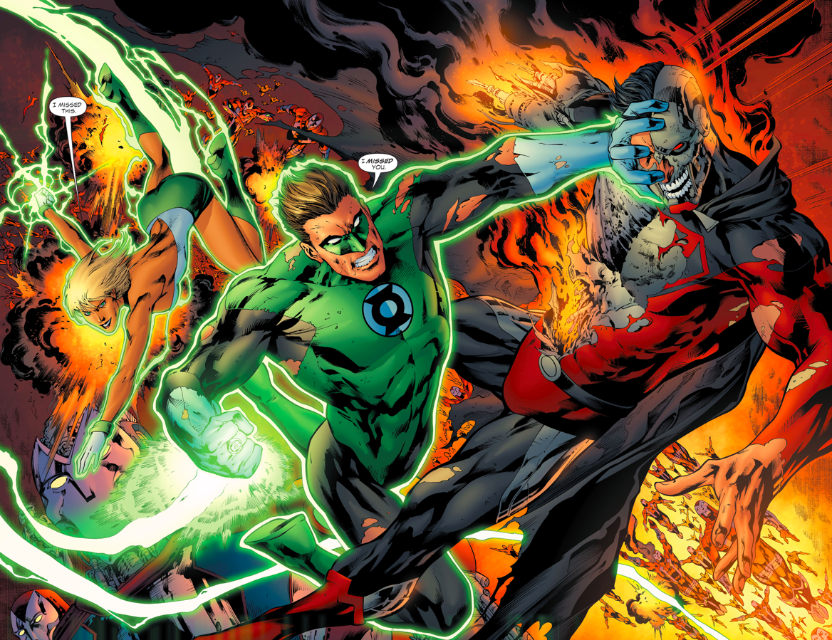 Green Lantern Hal Jordan And Arisia Vs Cyborg Superman