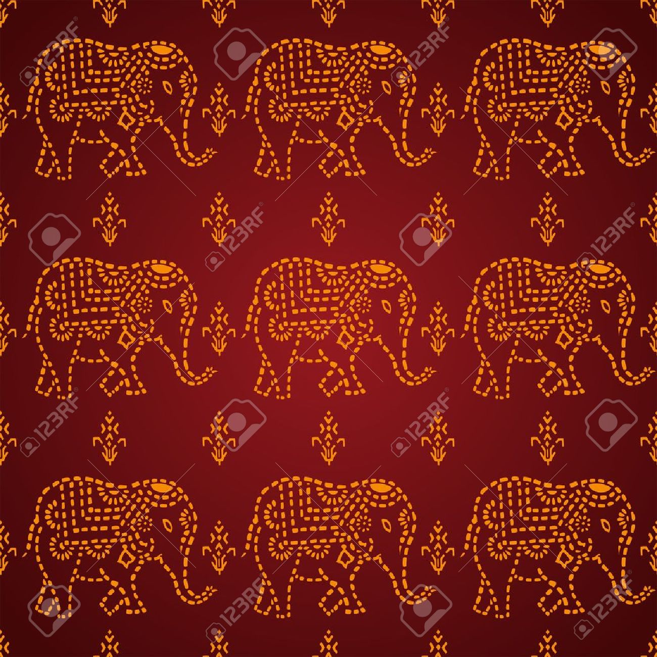 Indian Elephant Wallpaper Pattern Seamless