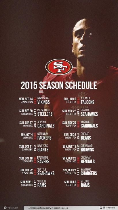 49ers Schedule Mobile Wallpaper
