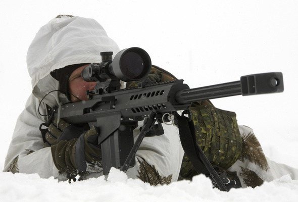 Wallpaper Sniper Camouflage Rifle Barret Snow Winter Desktop