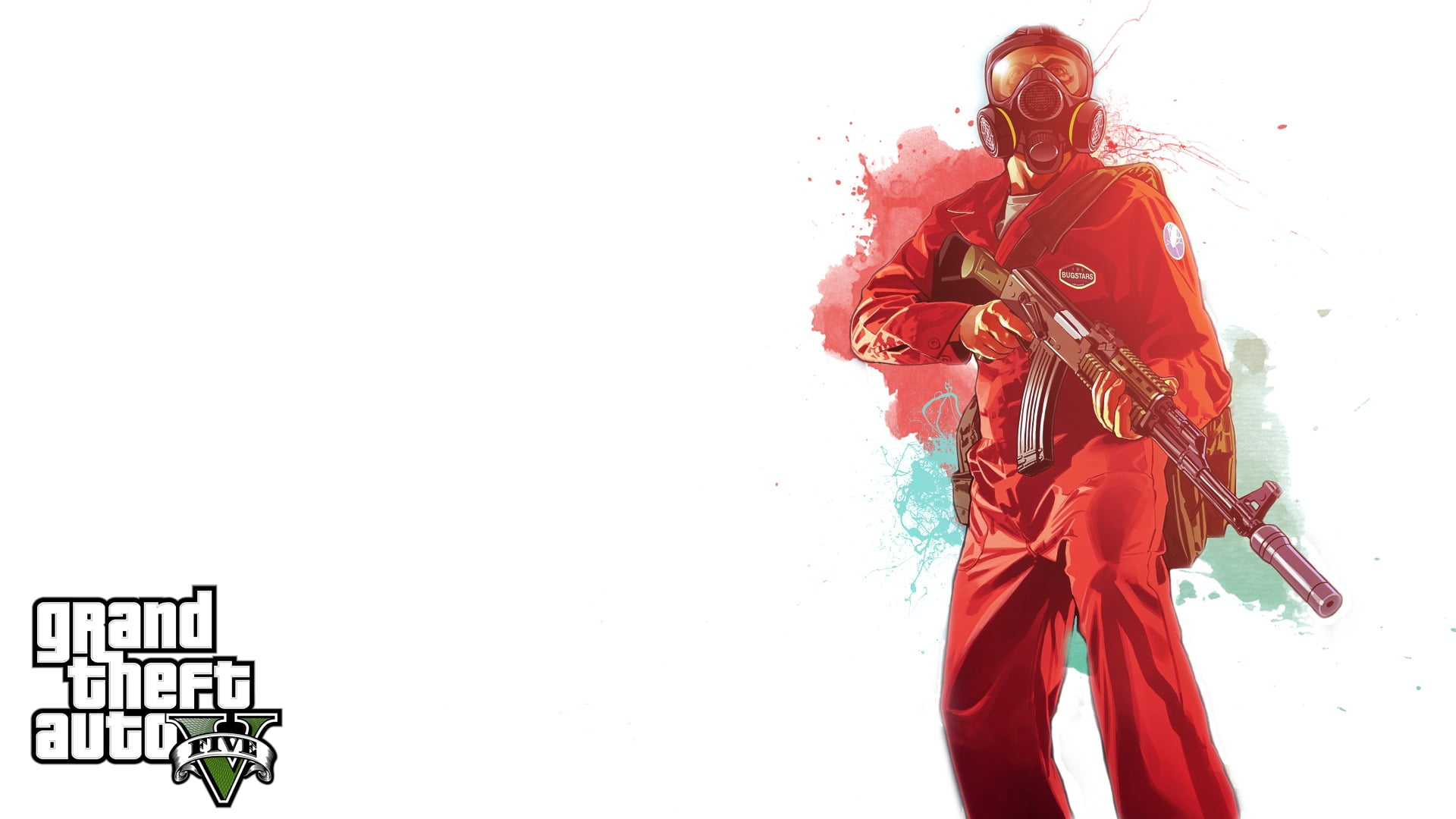 Gta Five Man In Red Jumpsuit Character Poster HD Wallpaper
