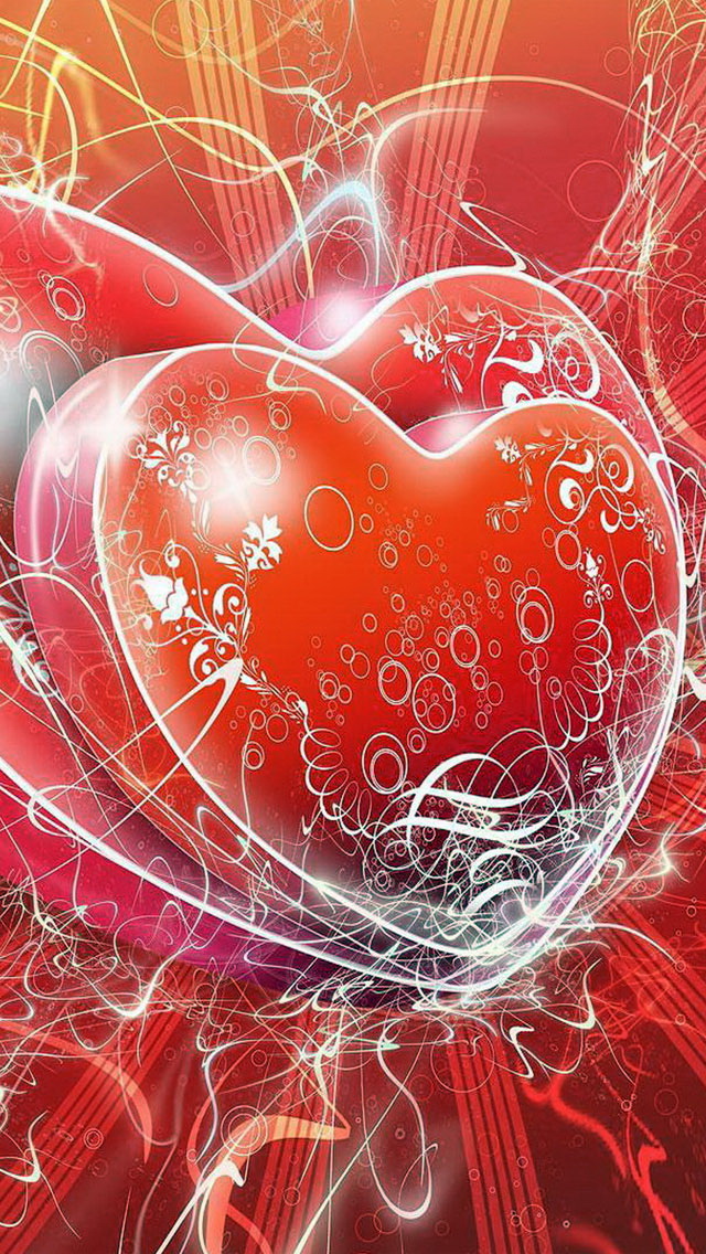 3d Red Love Heart Wallpaper iPhone