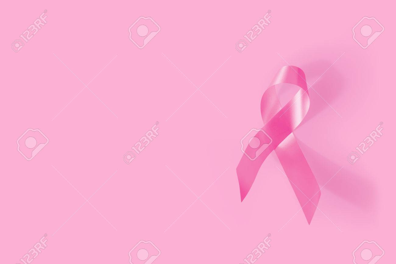 Breast Cancer Awareness Pink Ribbon And Background With Copy